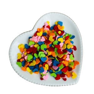 Mini coração de feltro colorido 1cm (20 und) - Imagem 1