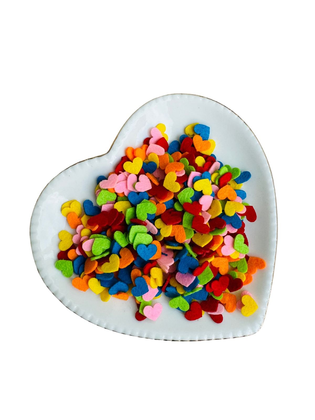 Mini coração de feltro colorido 1cm (20 und)