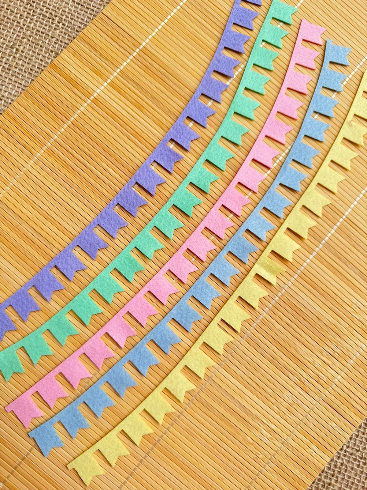 Tassel bandeirola candy p/ laço junino (5 tiras)