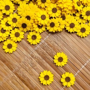 Mini aplique de feltro Girassol 2cm. (4 und) - Imagem 1