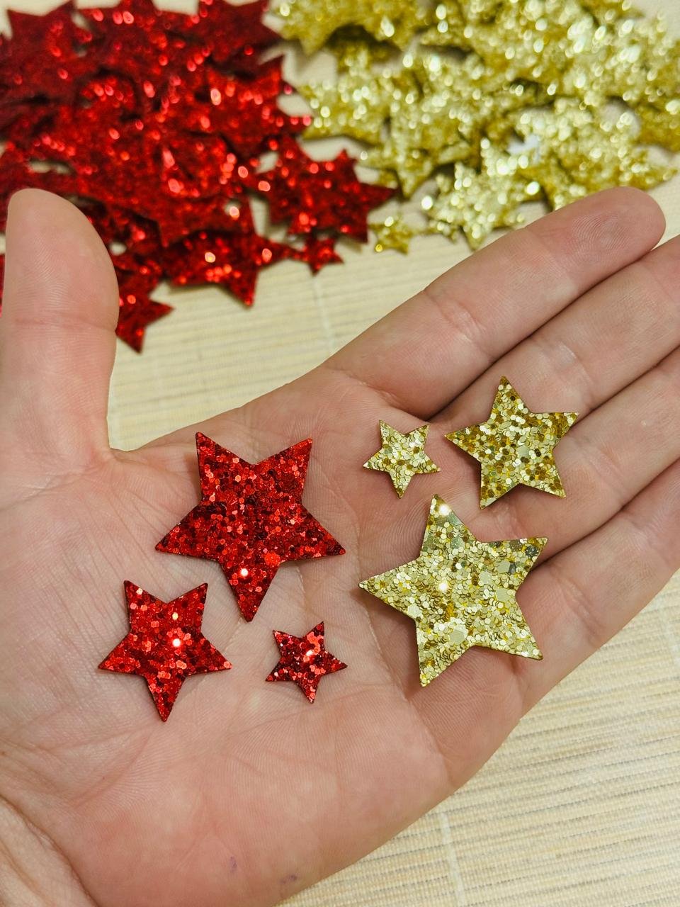 Aplique Estrela de lonita c/ brilho