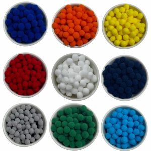 Pompom de fibra 10mm (30und).
