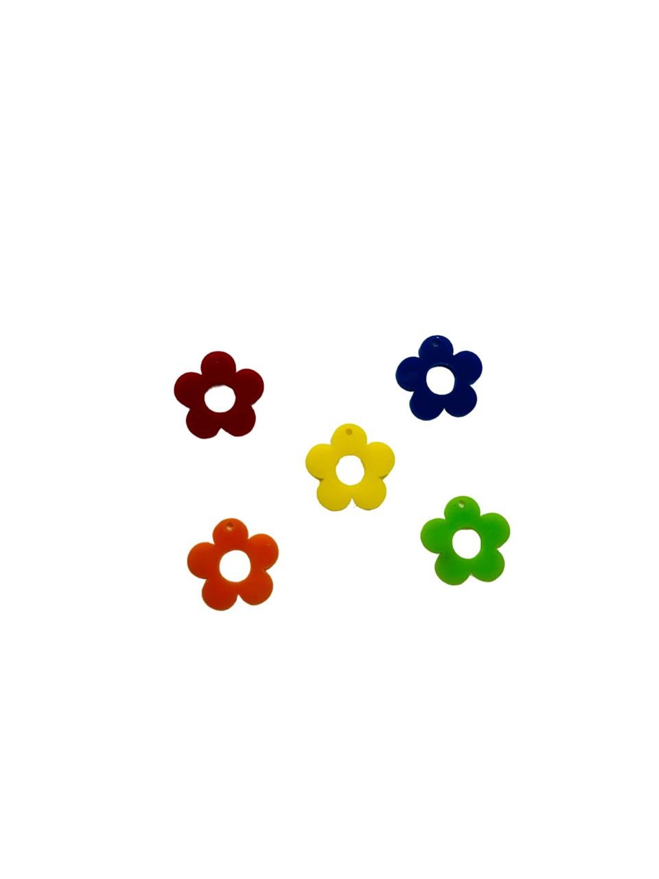 Pingente de acrílico Flor 2cm (2 und)