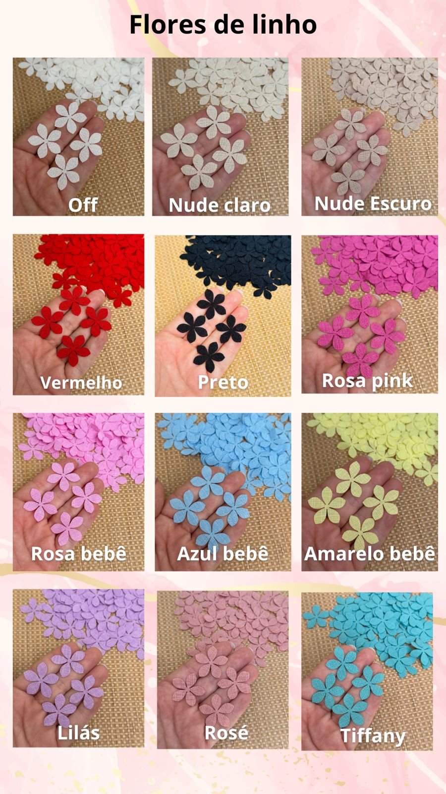 Flor de Linho para montagem (12 und)