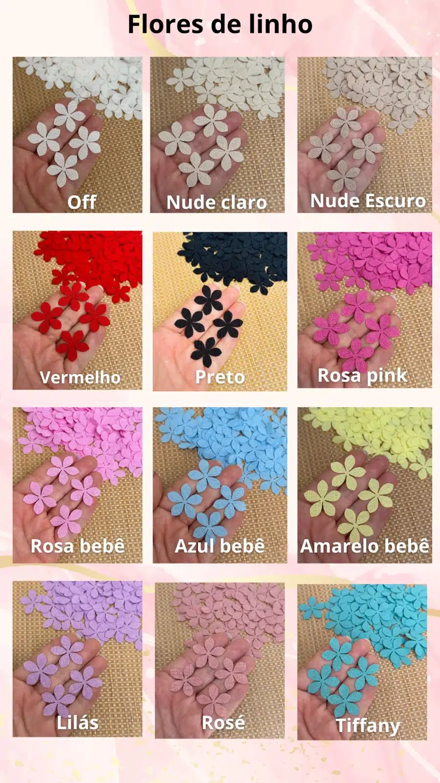 Flor de Linho para montagem (12 und)