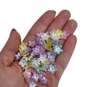 Flor de acrílico perolada candy color (20 uni.) - Imagem 2