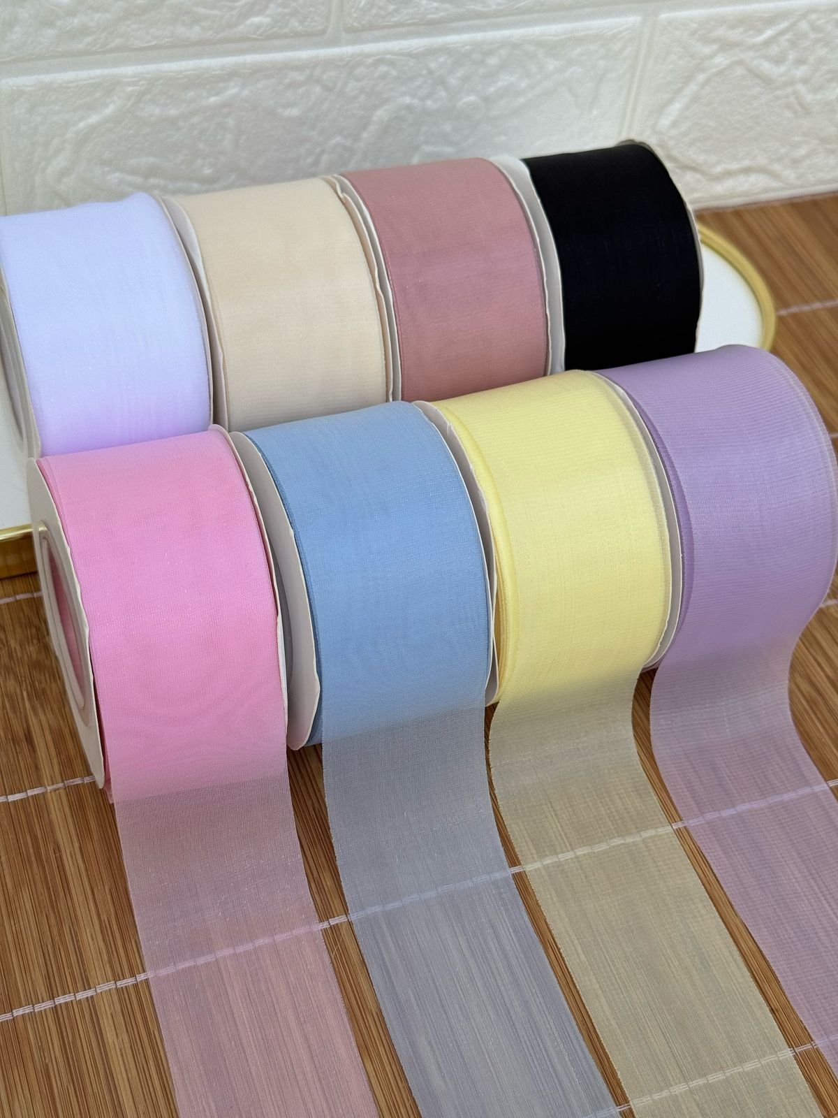Fita de organza acetinada 38mm