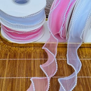 Fita de organza com borda de pérola - Imagem 1