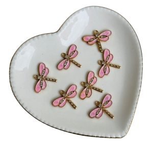 Chaton de metal libelula madre pérola rosa - Imagem 1
