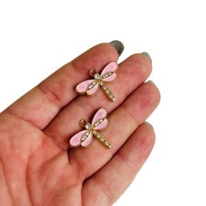 Chaton de metal libelula madre pérola rosa - Imagem 2