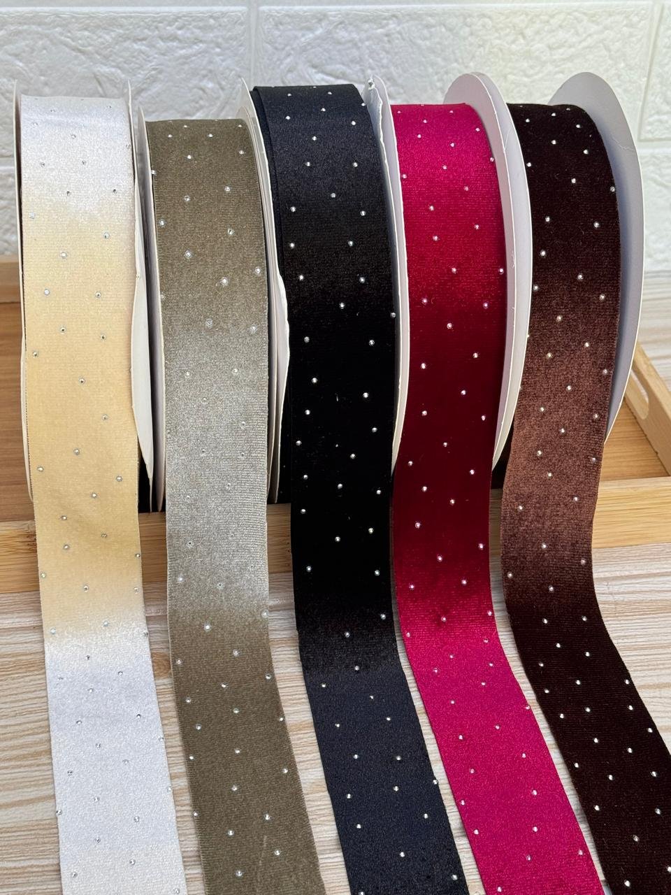 Fita veludo com strass 38mm