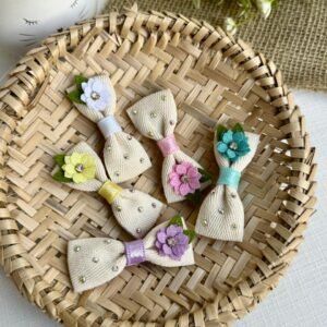 Kit para montagem mini laço floral com strass (5 laços) - Imagem 2