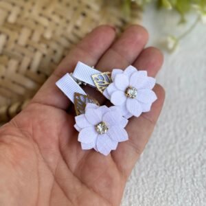 Kit para montagem presilha flores de linho (8 presilhas) - Imagem 2