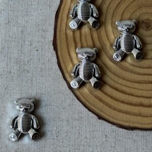 Aplique de plástico urso prateado - Imagem 1