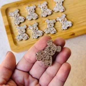 Chaton ABS urso dourado com strass - Imagem 2