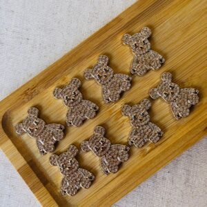Chaton ABS urso dourado com strass - Imagem 1