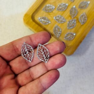 Folhagem vazada de lonita prata com gliter 2,5cm (5 und.) - Imagem 1