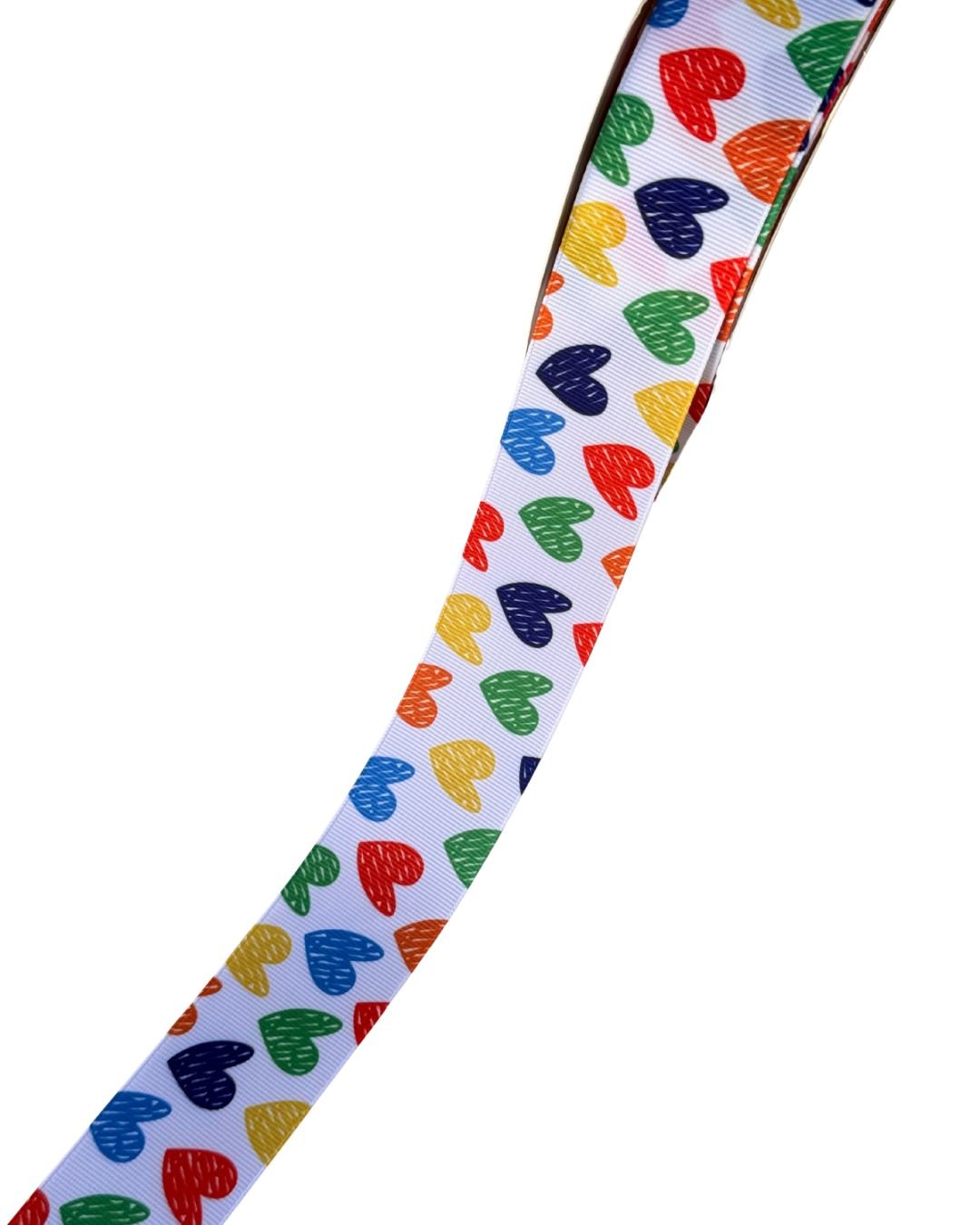 Fita Yama estampa escolar coração rabisco colorida 38mm