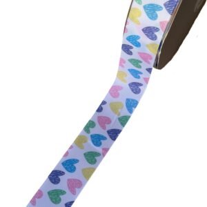 Fita Yama estampa escolar coração rabisco candy 38mm - Imagem 1