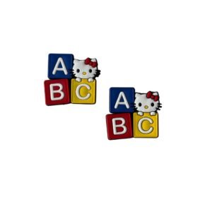 Aplique emborrachado Escolar Hello Kitty com dados ABC colorido - Imagem 1