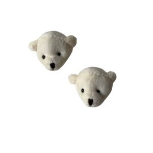 Aplique cabeça urso de pelúcia marfim - Imagem 1
