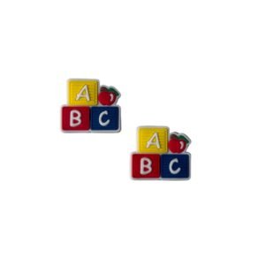 Aplique emborrachado Escolar dados ABC com maçã - Imagem 1
