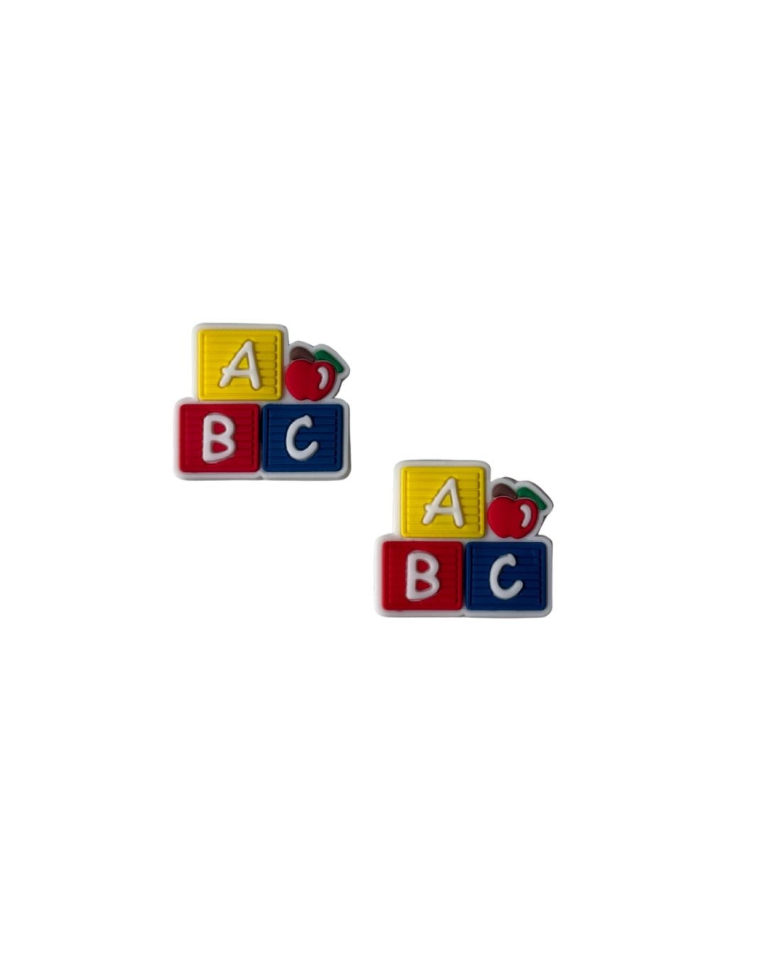 Aplique emborrachado Escolar dados ABC com maçã