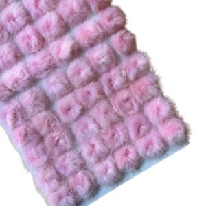 Pompom pelpudo achatado 2,5cm rosa bebê (2 und)