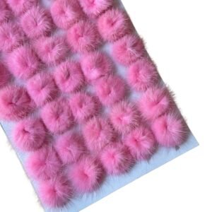 Pompom pelpudo achatado 2,5cm Rosa médio (2 und) - Imagem 1