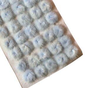 Pompom pelpudo achatado 2,5cm Azul bebê (2 und) - Imagem 1