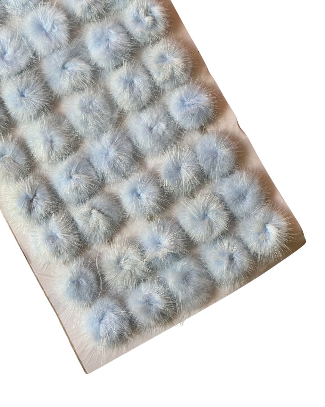 Pompom pelpudo achatado 2,5cm Azul bebê (2 und)
