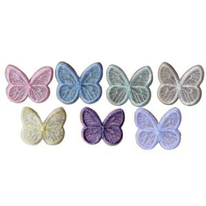 Borboleta de organza bordada (2 und) - Imagem 1