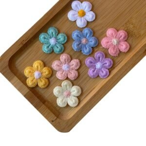 Flor de crochê 5 pétalas (2 und) - Imagem 1