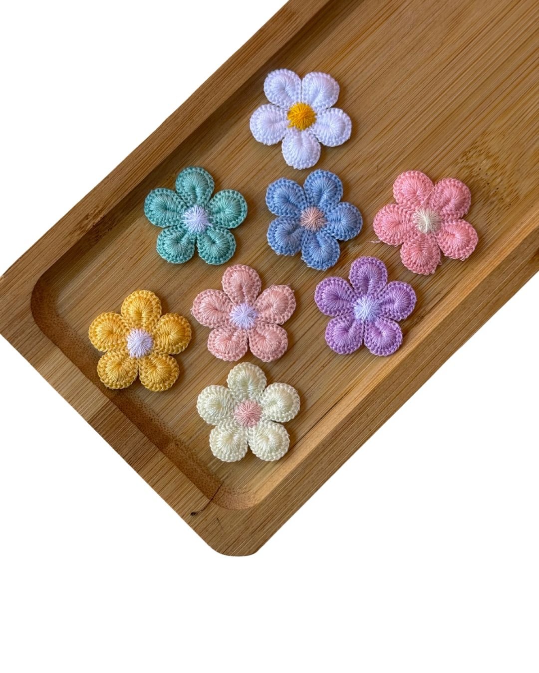 Flor de crochê 5 pétalas (2 und)