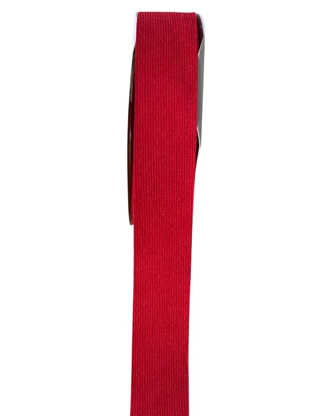 Fita veludo cotelê vermelha 38mm