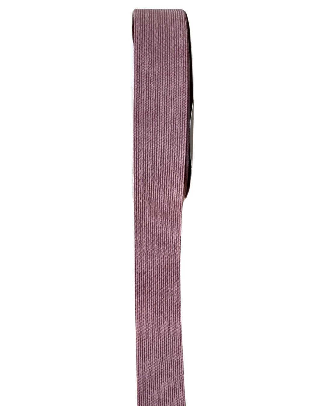 Fita veludo cotelê Rosé 38mm