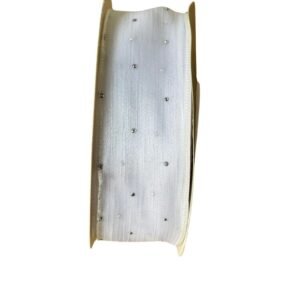 Fita organza com ponto de luz Branco 38mm - Imagem 1