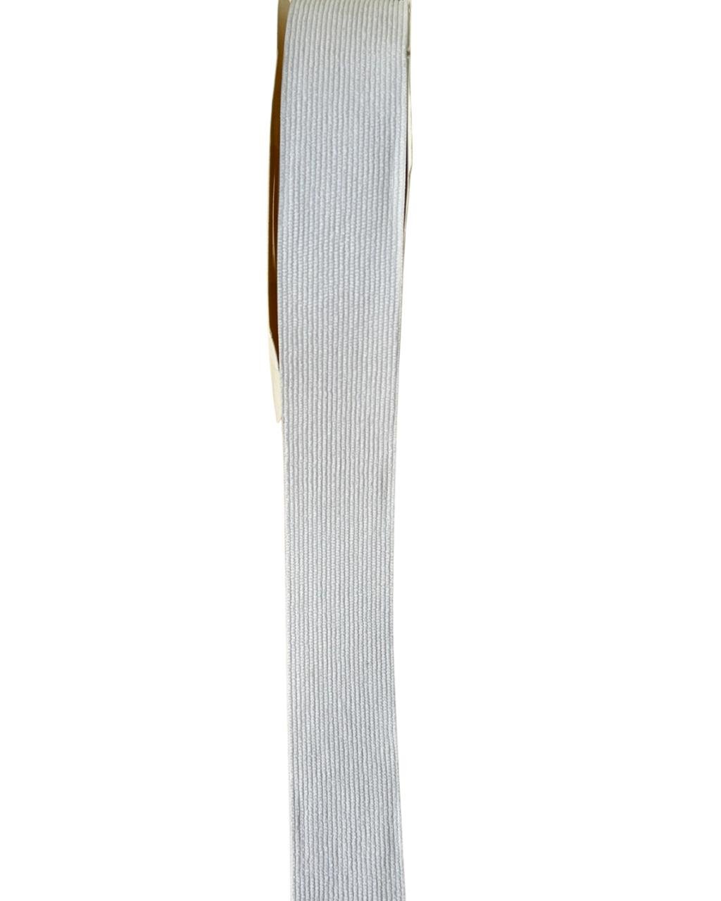Fita veludo cotelê branca 38mm