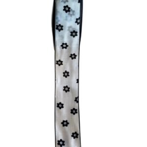 Fita de organza acetinada com detalhes Flor 38mm - Imagem 1