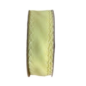 Fita organza com borda ondulada Amarelo bebê 38mm - Imagem 1