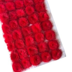 Pompom pelpudo achatado 2,5cm Vermelho (2 und) - Imagem 1