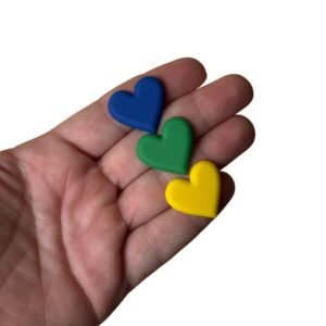 Aplique emborrachado corações do Brasil - SORTIDO (3 und) - Imagem 1