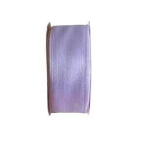 Fita organza com brilho furta-cor branca 38mm - Imagem 1