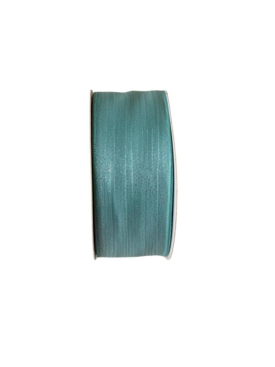 Fita organza com brilho furta-cor tiffany 38mm