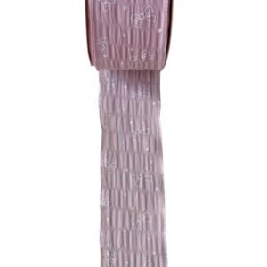 Fita de seda rosa com branco - lacinhos (38mm) - Imagem 1