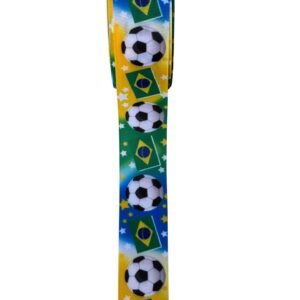 Fita importada estampa Brasil bandeira+bola 38mm - Imagem 1