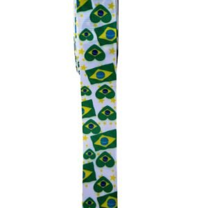 Fita importada estampa Brasil coração+bandeira 38mm - Imagem 1