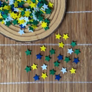 Mini estrelas de feltro cores do Brasil 1cm (20 und) - Imagem 1