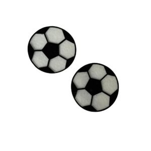Aplique de feltro Bola de futebol preto c/ branco (1 und) - Imagem 1