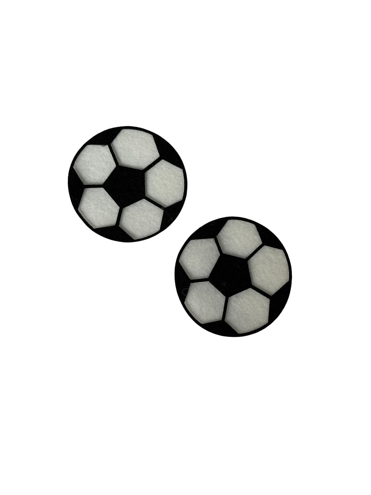 Aplique de feltro Bola de futebol preto c/ branco (1 und)